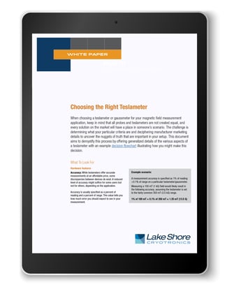 Choosing the right teslameter tablet